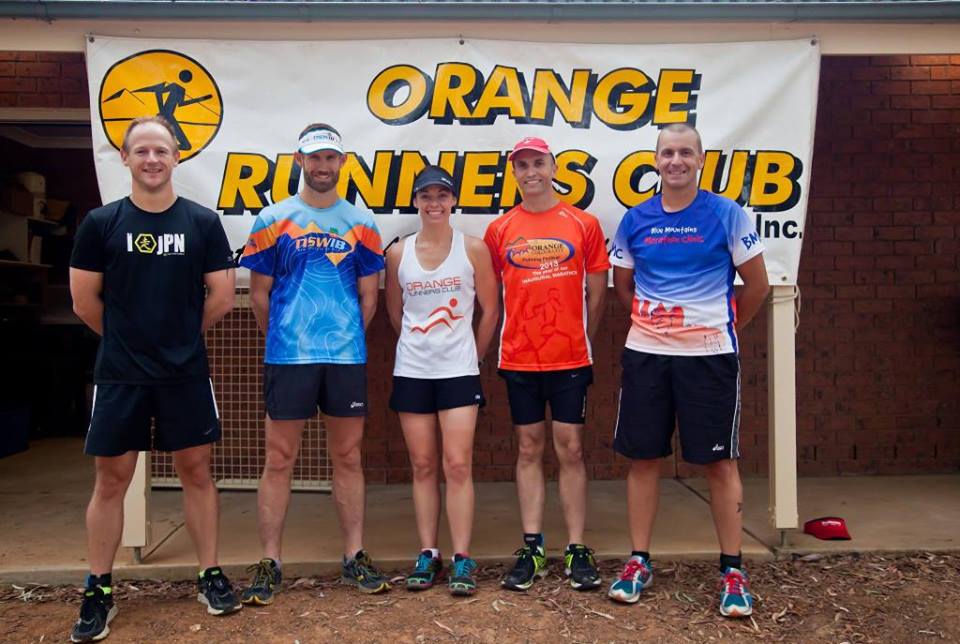 ON TRACK: ORC members Iain McLean, David Ross, Leanne Corcoran, Mitch Essex and Brett Sammut lined up for the 6 Foot Track Marathon last weekend. 