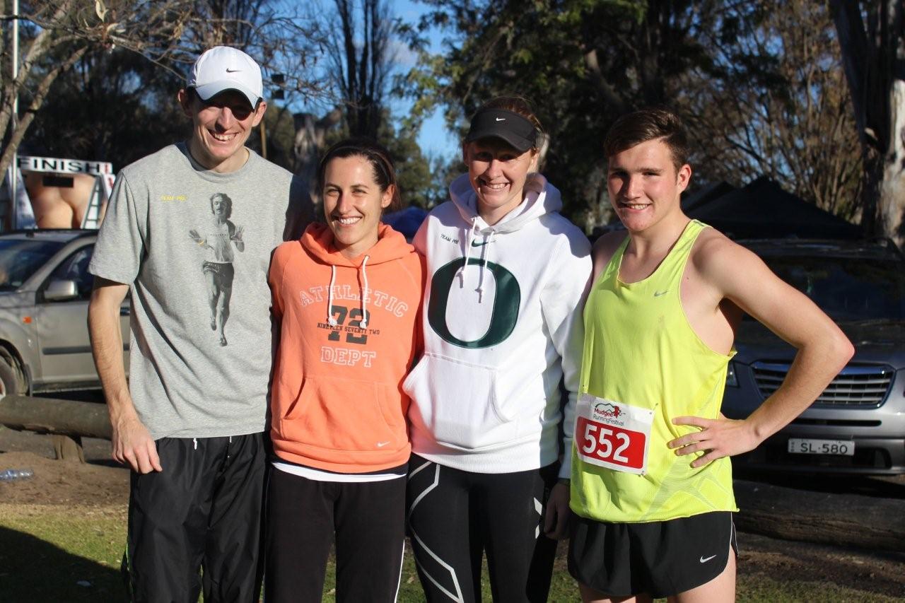 FAST FOUR: Mitch Williamson, Liz Simpson, Nicole Williamson and Kyle Ostini were outstanding at the Mudgee Running Festival.