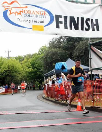 ON THE MOVE: Luke Thorley was the first to finish last Sunday's 4.6km run at Gosling Creek.