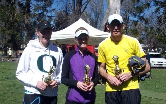 FAMILY FUN: Siblings Nicole, Carrie and Mitch Williamson enjoyed success over 5km at Mudgee last Sunday.