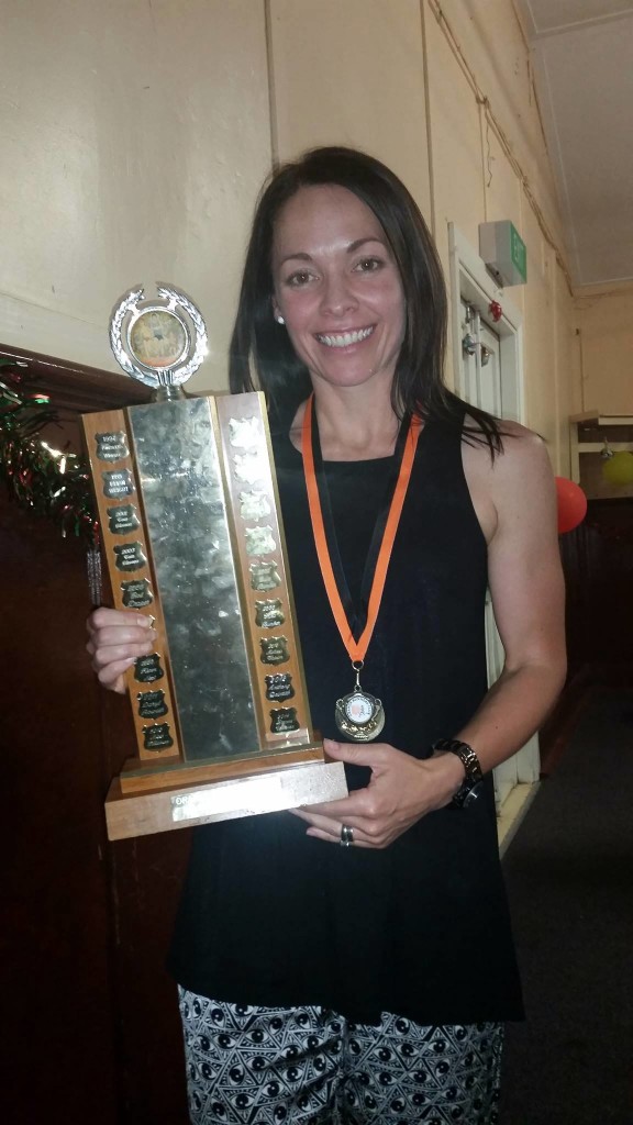 TOP BILLING: Runner Of the Year Leanne Corcoran shows off her trophy.
