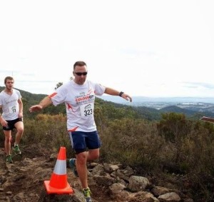 Wednesday nights overall winner - Anthony Daintith  at the peak of Mt Canobolas in this years Volcanic Challenge