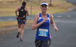 ON THE RUN : Carrie Williamson winning in the 5km race t the Cowra Running festvial 